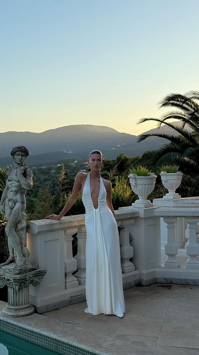 Jennifer Cupro Maxi Dress - Ivory