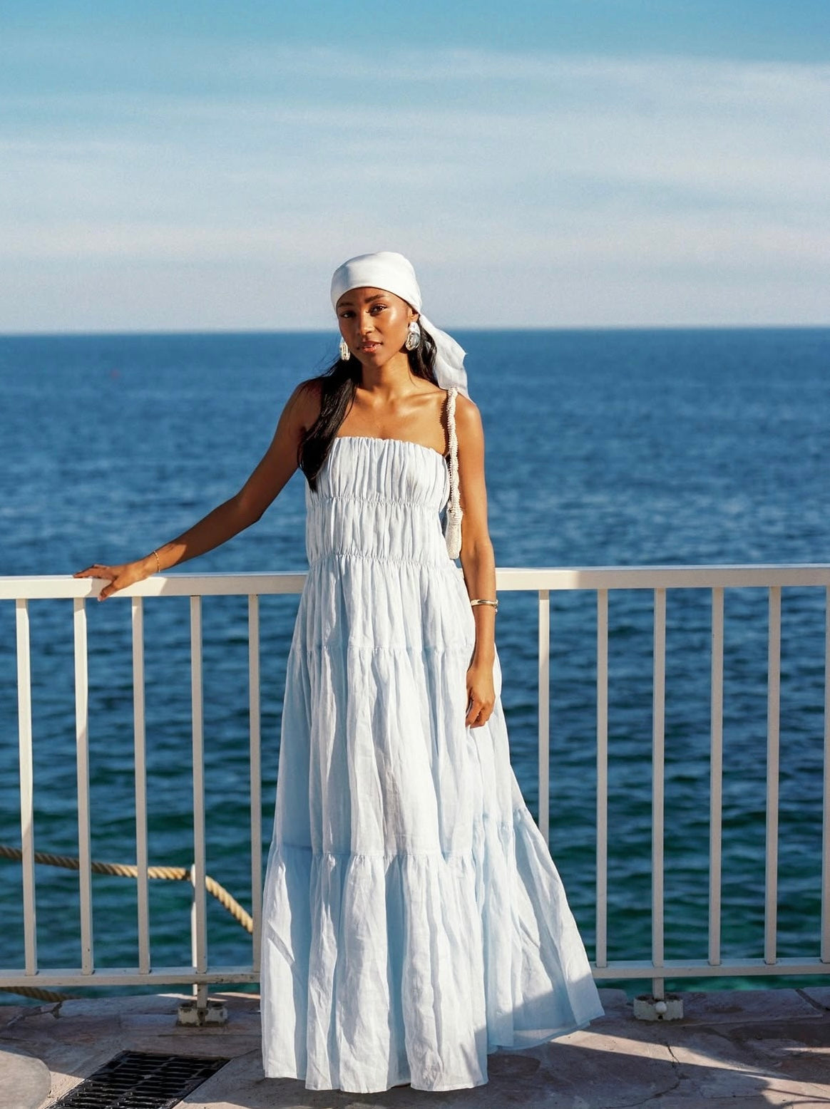 Artie Cornflower Ramie Midi Dress